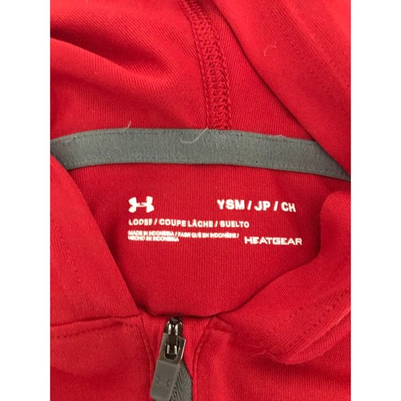 Under Armour Wisconsin Heat Gear Youth Size S Red 1/4 Zip Sweater *7 - Picture 4 of 4